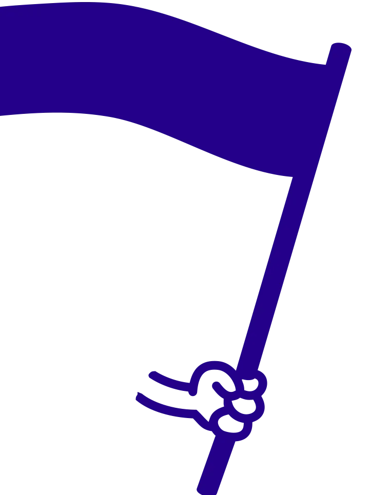 Main agitant un drapeau