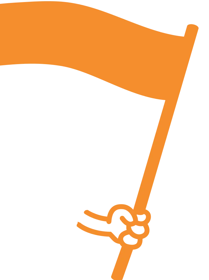 Main agitant un drapeau