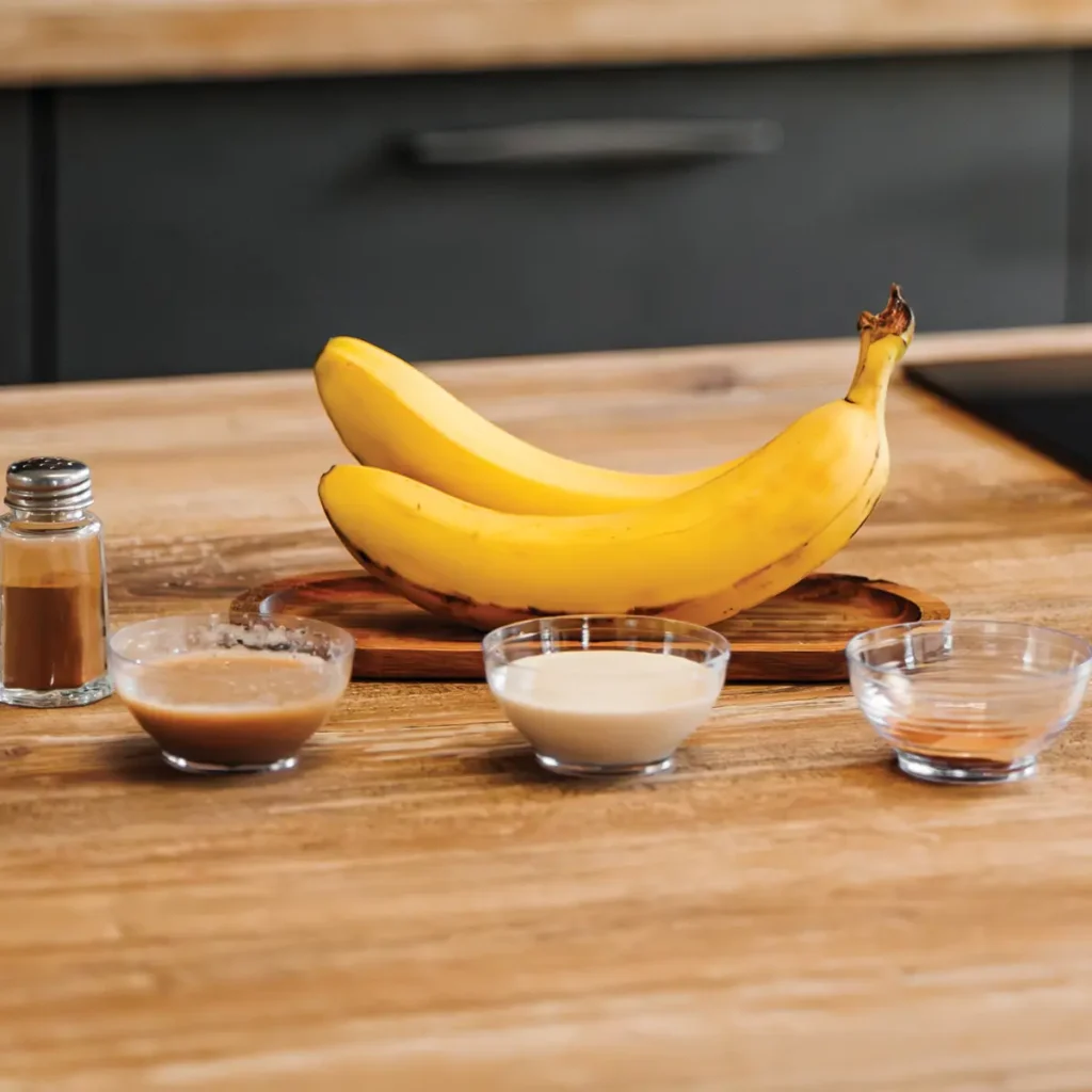 les différents ingrédients necessaires pour réaliser la recette du lupin banane de La Tribu des Kawas