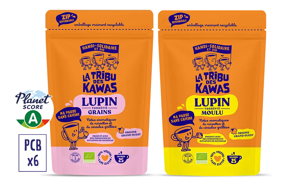 Paquets de lupin moulu et grain