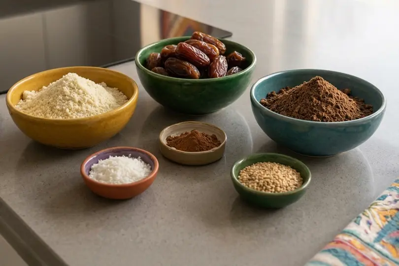 ingrédients pour réaliser des energy balls au lupin, la recette de La Tribu des kawas