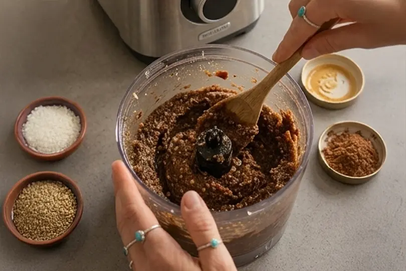 préparation d'energy balls au lupin, la recette de La Tribu des kawas